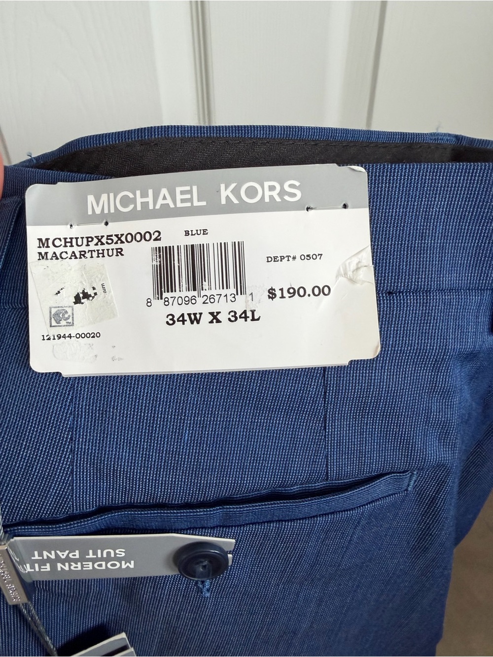 Michael Kors Men’s Blue MacArthur Dress Pants